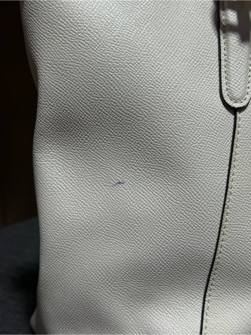 Coach White Leather Tote with Gold Accents